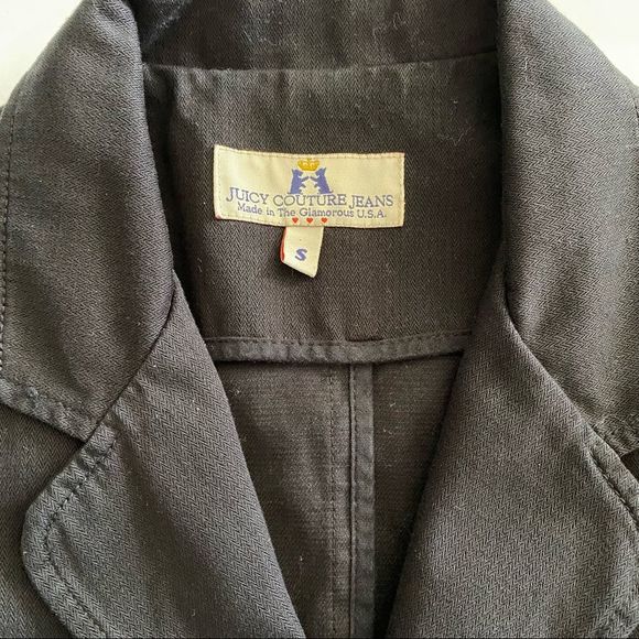 Y2K Vintage Juicy Couture Jeans Black Cotton Blazer Size S - Picture 7 of 11